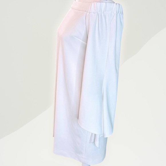 NWT Tibi ‘Structured Crepe Off-The-Shoulder Tie-Detail Dress’ in “Ivory” Size 4 - Picture 12 of 16